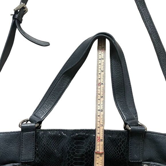 Michael Kors Women's Crossbody Shoulder Bag Pebbled Leather Python Snake Black - Picture 7 of 12